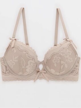 NWOT Aerie Show Off Feeling Femme Lace Plunge Push Up Bra